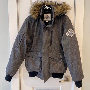 Grey Duck Down Parka Winter Jacket from Roots Beaver Canoe
